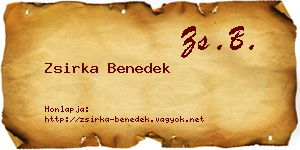 Zsirka Benedek névjegykártya