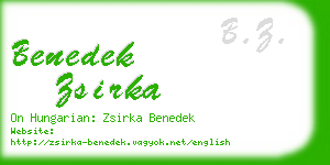 benedek zsirka business card